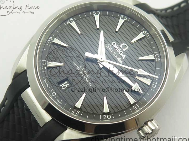 0308 Aqua Terra 150M Master Chronometers VSF 1:1 Best Edition Black Dial SS Hand on Black Rubber Strap A8900 Super Clone Unisex 8005